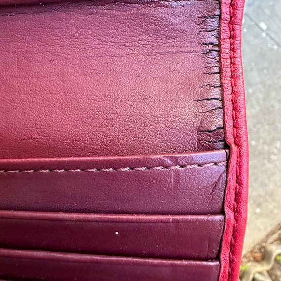 Coach Red Turn-lock Leather Wallet - Picture 10 of 11